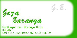 geza baranya business card